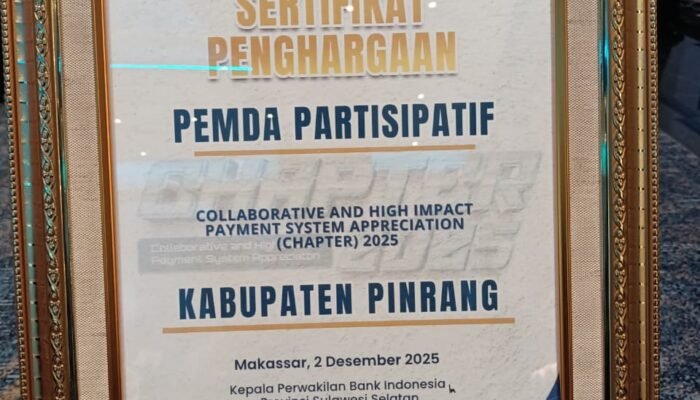 Ajang P2DD 2025 Tingkat Sulsel, Pinrang Raih Tiga Penghargaan dari Bank Indonesia