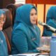 ketua tp pkk parepare andi arfiah tasming menyampaikan sambutan pada rakerda tp pkk parepare 2026 di auditorium bj habibie