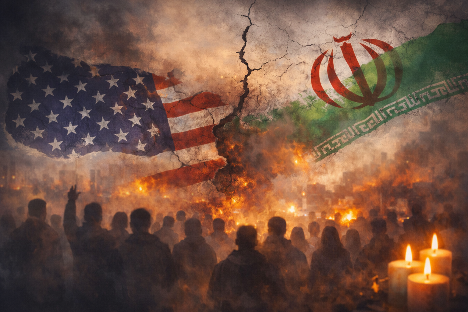 ilustrasi krisis kemanusiaan iran dampak konflik geopolitik