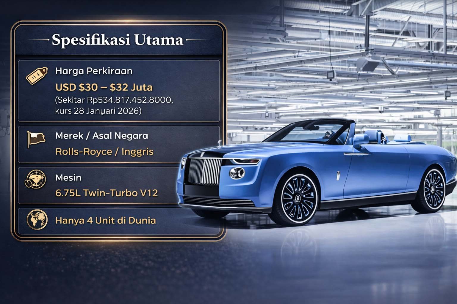 rolls-royce boat tail dan la rose noire droptail mobil super mewah produksi terbatas di pasar otomotif global 2026