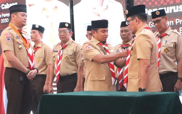 Wali Kota Parepare Tasming Hamid hadiri pelantikan Kwarcab Pramuka Parepare 2025–2030