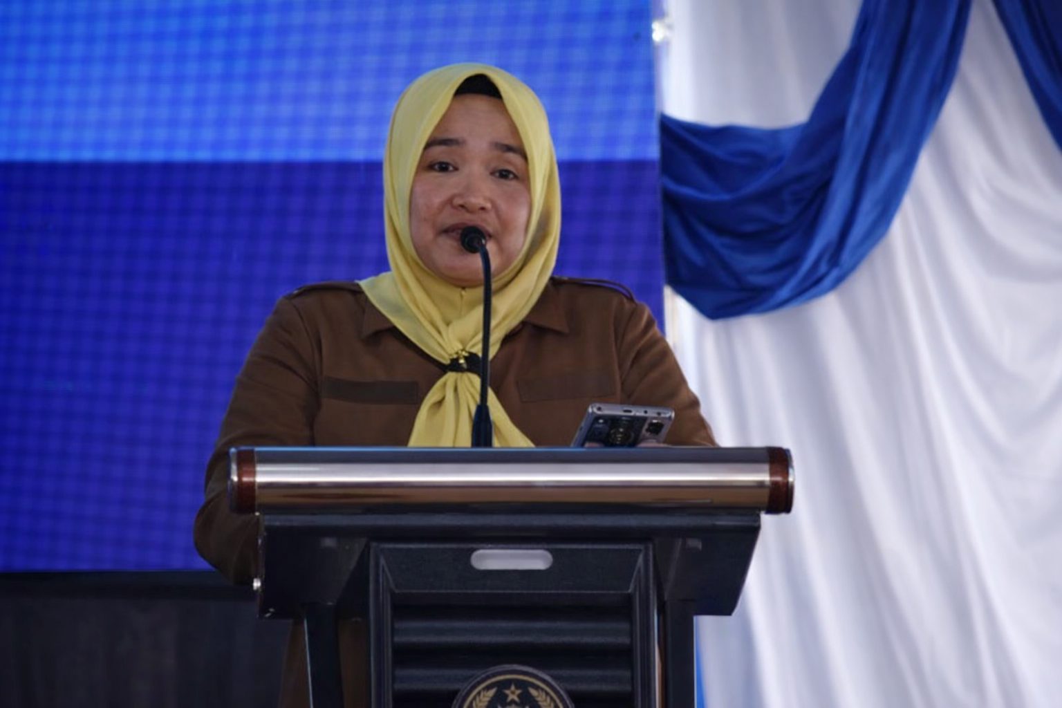 Wakil Bupati Sidrap Nurkanaah menyampaikan sambutan