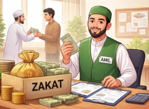 petugas amil zakat mengumpulkan zakat