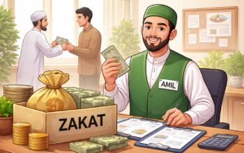 petugas amil zakat mengumpulkan zakat