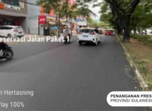 penanganan preservasi jalan paket 1 ruas jl letjen hertasning sta 1+725 l di makassar progres signifikan