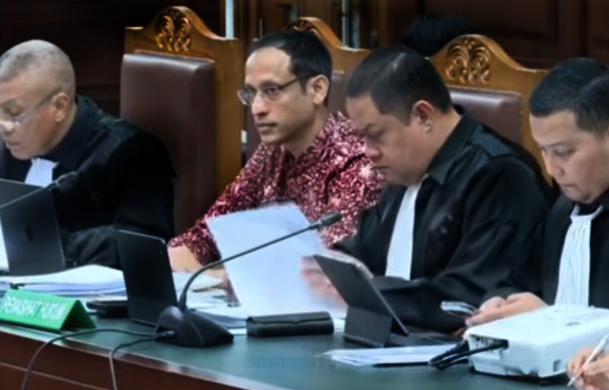 nadiem makarim mengikuti sidang kasus korupsi chromebook di pengadilan tipikor jakarta