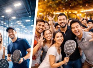 sejumlah orang bermain padel di lapangan indoor dan outdoor di Indonesia