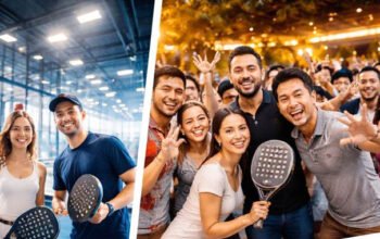 sejumlah orang bermain padel di lapangan indoor dan outdoor di Indonesia