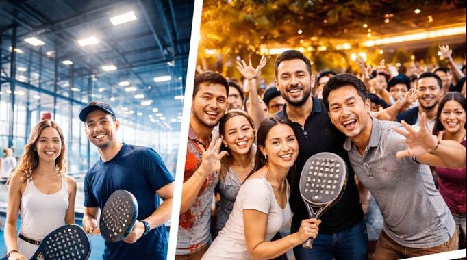 sejumlah orang bermain padel di lapangan indoor dan outdoor di Indonesia