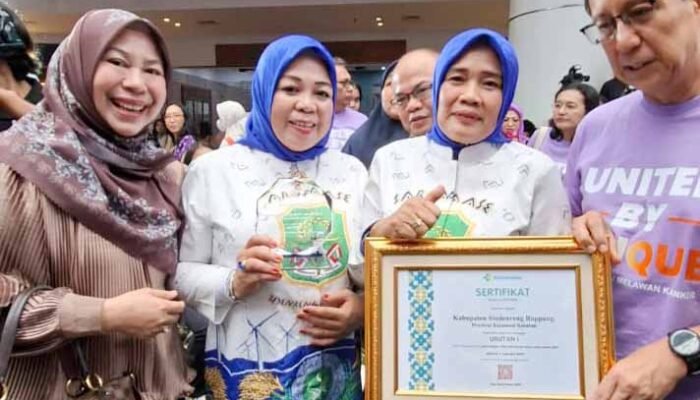 wakil bupati sidrap menerima penghargaan skrining hpv di south quarter dome jakarta selatan