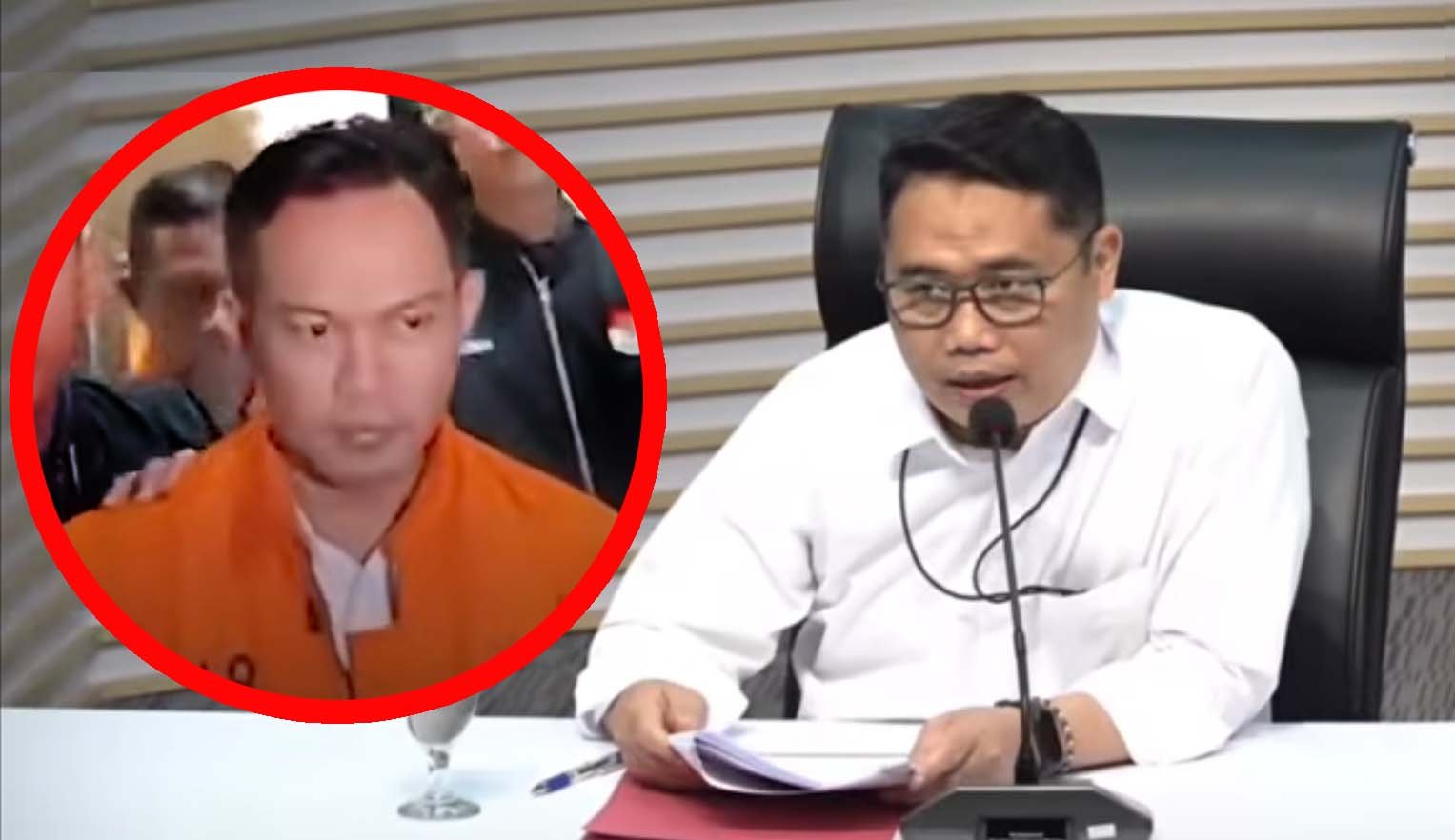 deputi penindakan kpk menyampaikan keterangan pers terkait praktik palak thr pejabat daerah usai ott cilacap