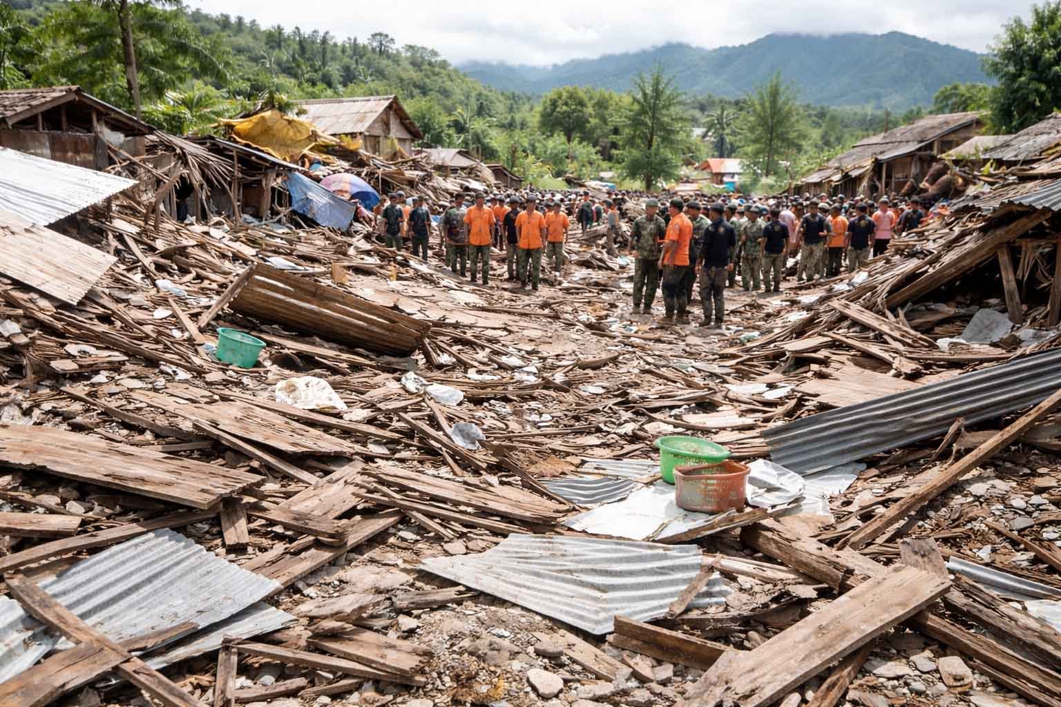 ilustrasi wilayah terdampak bencana di sumatera terkait kebijakan tambahan tkd pemerintah