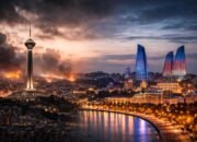 ilustrasi kota teheran iran dan baku azerbaijan sebagai jalur evakuasi wni akibat konflik timur tengah