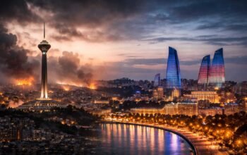 ilustrasi kota teheran iran dan baku azerbaijan sebagai jalur evakuasi wni akibat konflik timur tengah