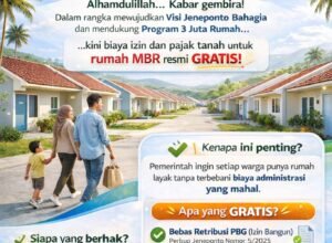 infografis bapenda jeneponto tentang pembebasan izin bangun pbg dan pajak bphtb untuk rumah mbr di jeneponto