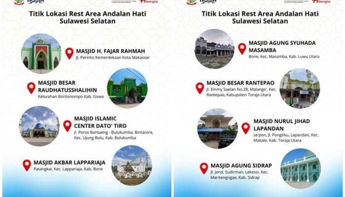 daftar lokasi rest area andalan hati pemprov sulawesi selatan di jalur mudik lebaran 2026