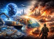 ilustrasi perdagangan global 2026 dipengaruhi kecerdasan buatan dan konflik energi dunia