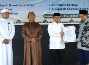 wali kota parepare tasming hamid menerima andalusia award di parepare minggu 8 maret 2026