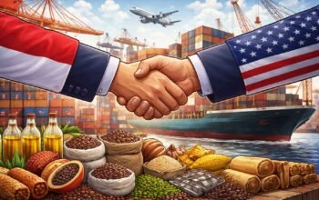 ilustrasi perdagangan Indonesia Amerika tarif nol persen ekspor impor