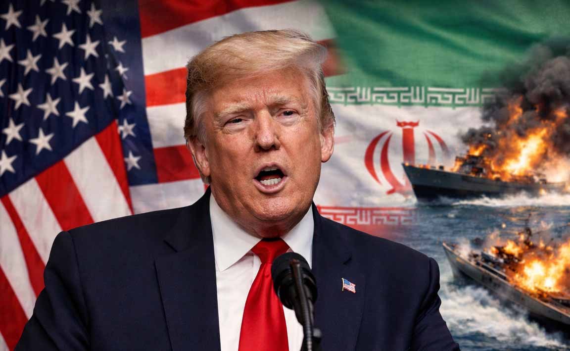 presiden amerika serikat donald trump menyampaikan pernyataan operasi militer terhadap iran