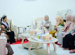 wakil gubernur sulawesi selatan fatmawati rusdi menerima audiensi puteri indonesia sulawesi selatan di rumah jabatan wagub makassar