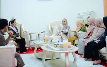 wakil gubernur sulawesi selatan fatmawati rusdi menerima audiensi puteri indonesia sulawesi selatan di rumah jabatan wagub makassar