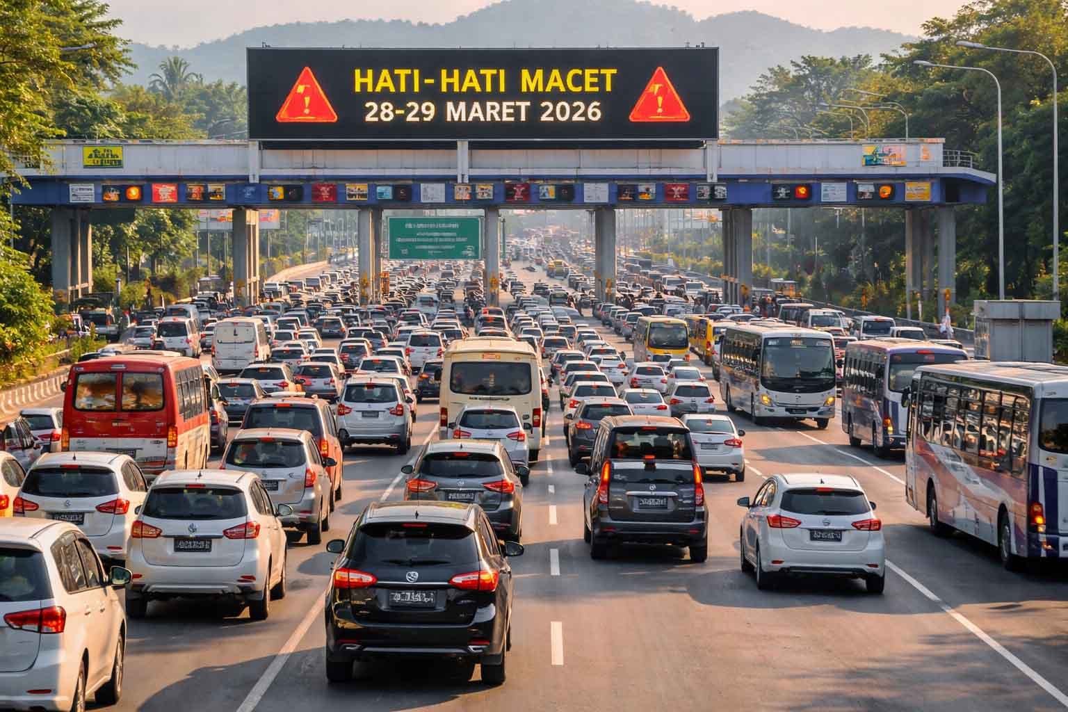 kementerian perhubungan memantau pergerakan arus balik lebaran di jalan tol indonesia