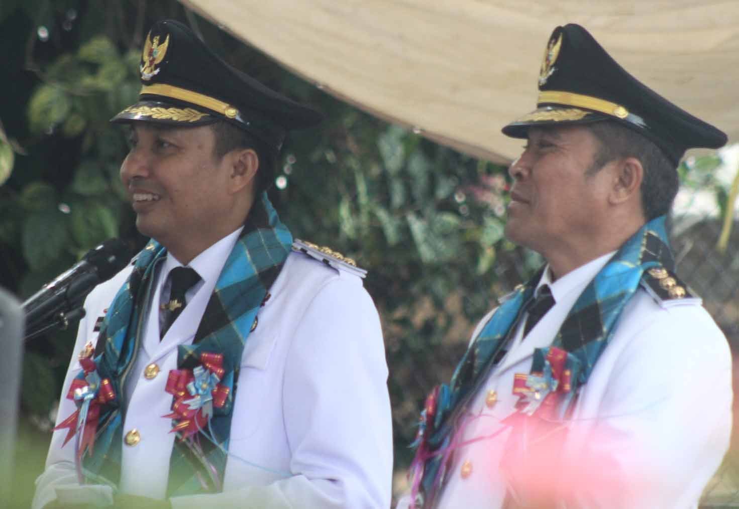 bupati dan wakil bupati luwu utara menyampaikan capaian pertumbuhan ekonomi daerah di masamba