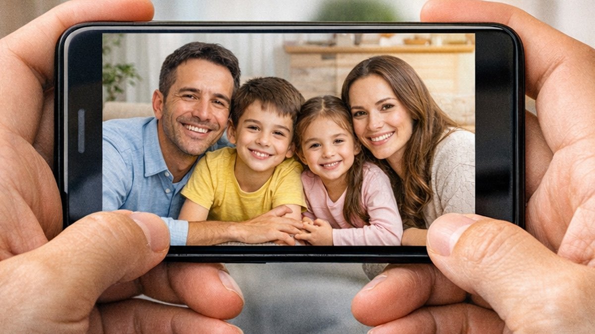 ilustrasi ai mengakses foto keluarga di google photos