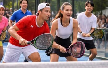 artis indonesia bermain padel dalam tren olahraga selebriti