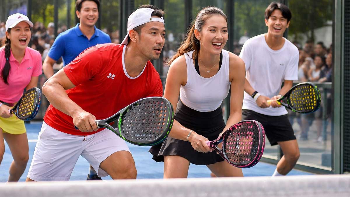 artis indonesia bermain padel dalam tren olahraga selebriti