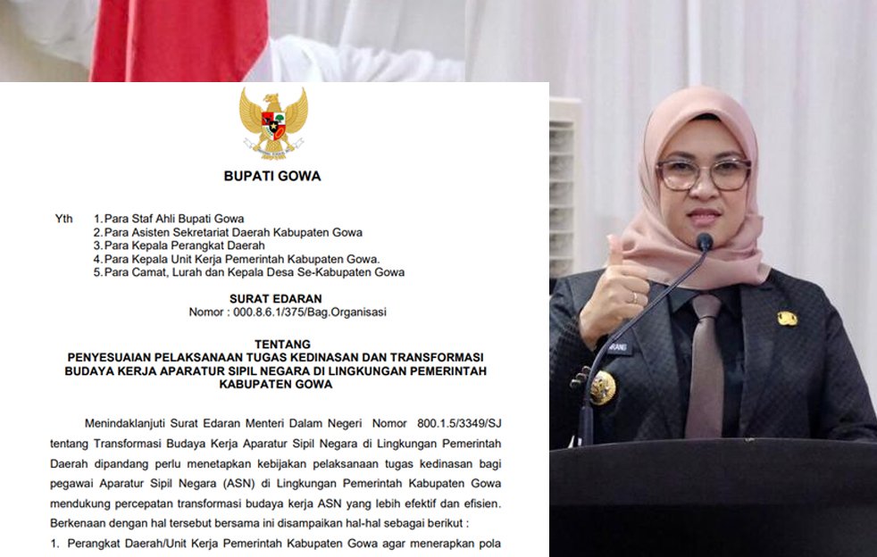 bupati gowa menetapkan kebijakan work from home bagi asn di kabupaten gowa