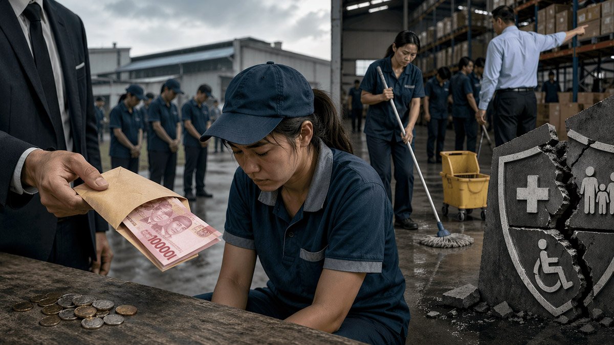 pekerja menerima upah rendah tanpa jaminan sosial dalam sistem outsourcing