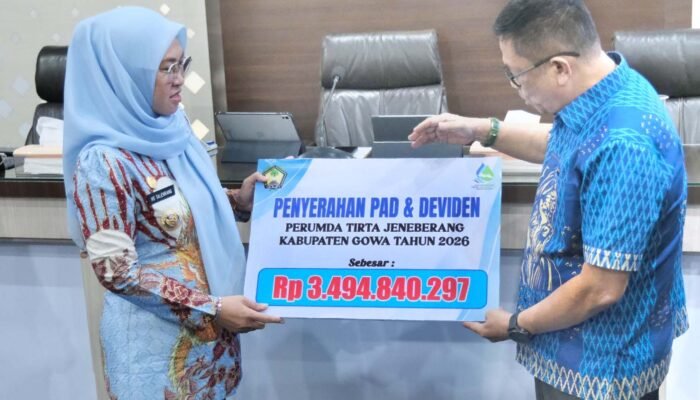 PDAM Gowa Setor Dividen Rp3,49 Miliar, Bupati Soroti Pelayanan