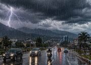 hujan lebat ntb disertai petir dan angin kencang