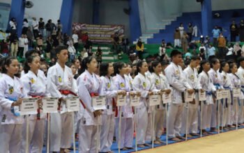 karateka mengikuti kejuaraan karate pangdam kalselteng 2026