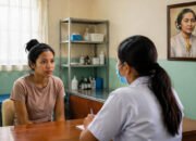 perempuan menjalani pemeriksaan kesehatan di fasilitas medis