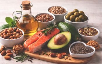 ilustrasi sumber lemak sehat untuk kesehatan jantung