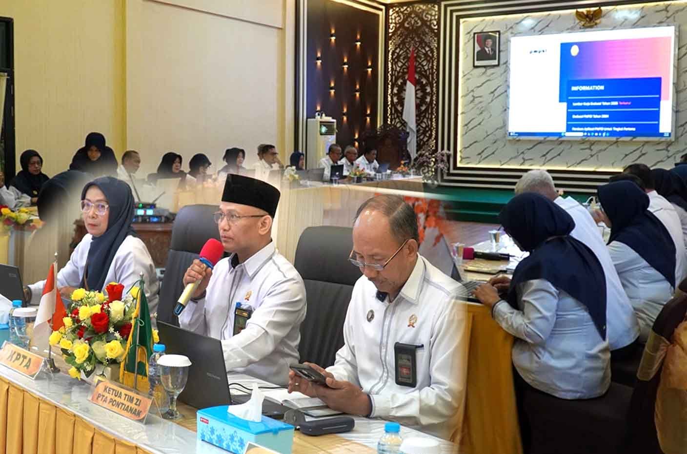 rapat evaluasi zona integritas pengadilan agama di aula pta pontianak