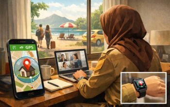 ilustrasi pegawai asn bekerja dari rumah dipantau gps di indonesia