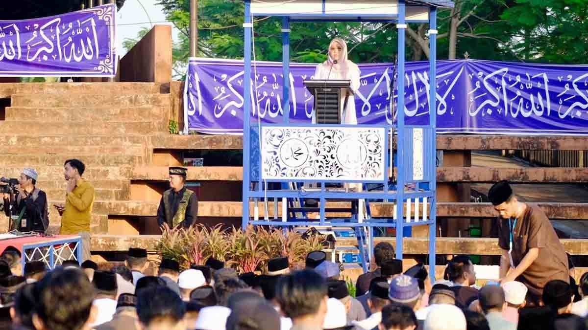 salat iduladha gowa di rth syekh yusuf