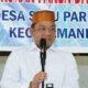 Bupati Luwu Patahudding memberikan sambutan dalam syukuran panen dan tudang sipulung di Salu Paremang Selatan