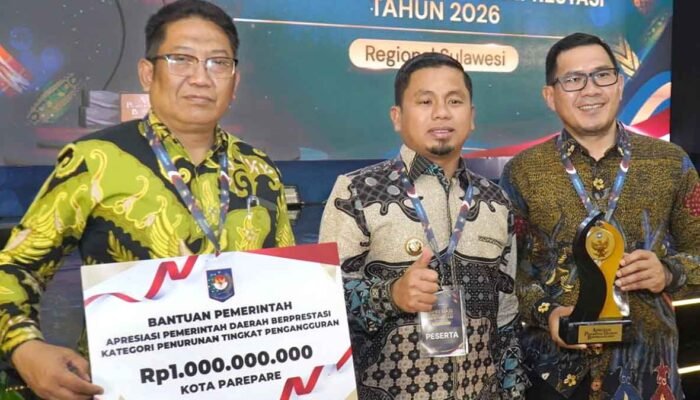 TPT Parepare Turun Jadi 4,98 Persen, Raih Terbaik III Sulawesi dan Rp1 Miliar