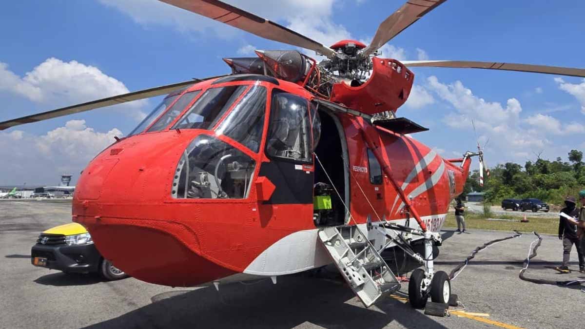 helikopter water bombing Riau untuk penanganan karhutla