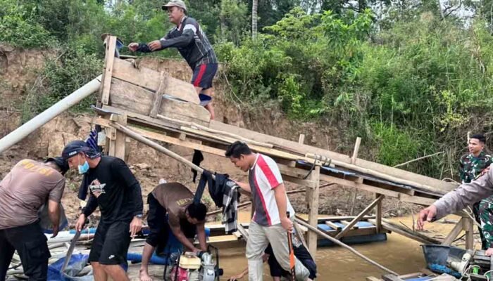 Atasi Keluhan Masyarakat, Tim Gabungan Musnahkan 48 Rakit PETI di Sungai Kuantan