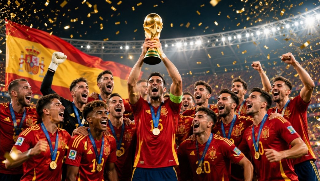 Spanyol merayakan gelar juara Piala Dunia 2026.