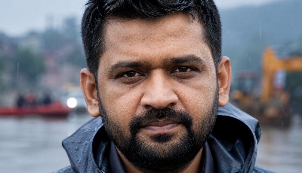 Ilustrasi wajah Balendra Shah terkait bantuan banjir Nepal