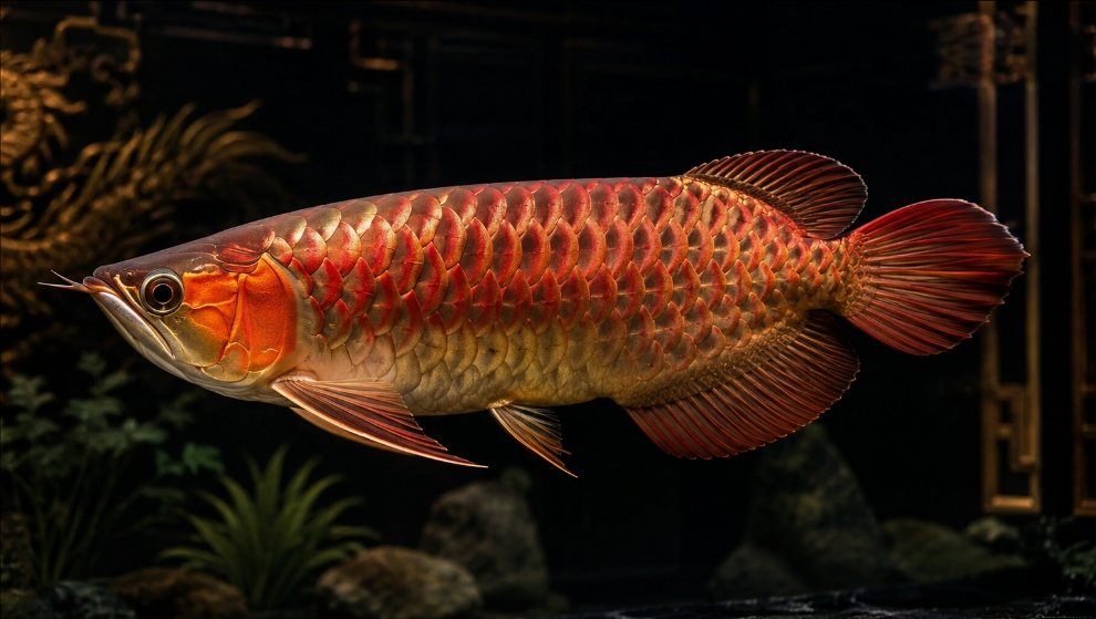 Ikan arwana merah keemasan bernilai tinggi yang menjadi buruan kolektor ikan hias.