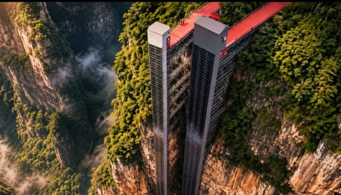 Dua Lift Tebing di Qujing China Pangkas Perjalanan Sekolah Anak dari 3 Jam Jadi 30 Menit