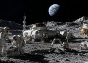 Ilustrasi NASA dan India membangun pangkalan permanen di Bulan